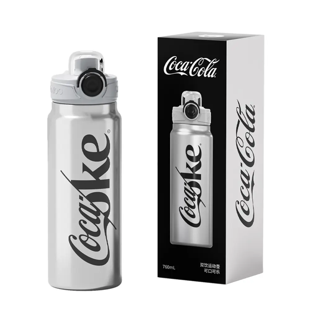 兩件75折🚩NONOO 可口可樂雙飲運動壺 760ml / 復古銀/ 銀