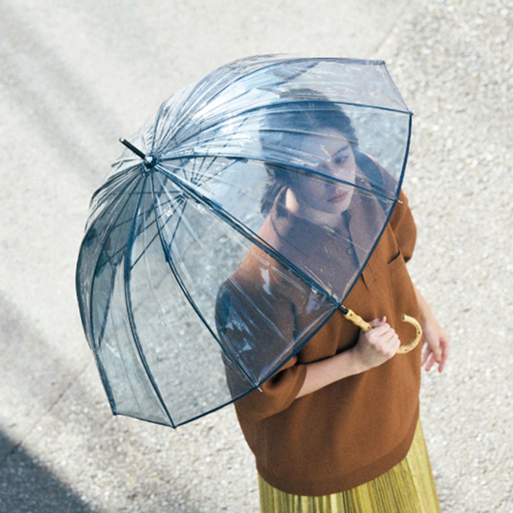 日本霜山 復古竹柄12骨防風雨傘/ 透灰
