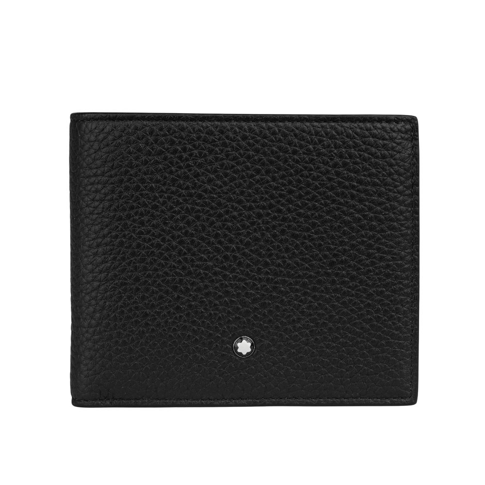 【MONT BLANC】粒面牛皮對開8卡短夾(黑色)/ 平行輸入