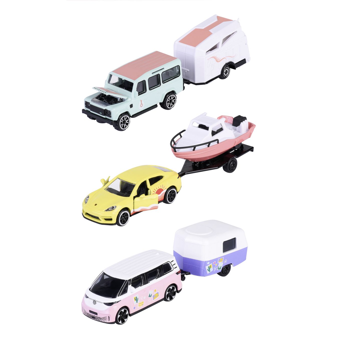 Majorette美捷輪小汽車/ 粉紅拖車系列W2/ 共三款隨機出貨