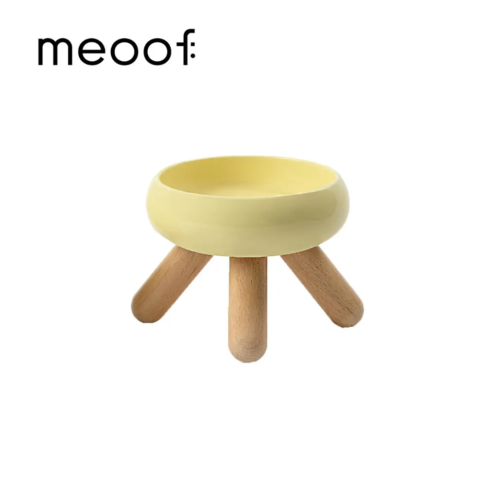 meoof GULU寵物陶瓷食碗 起司黃