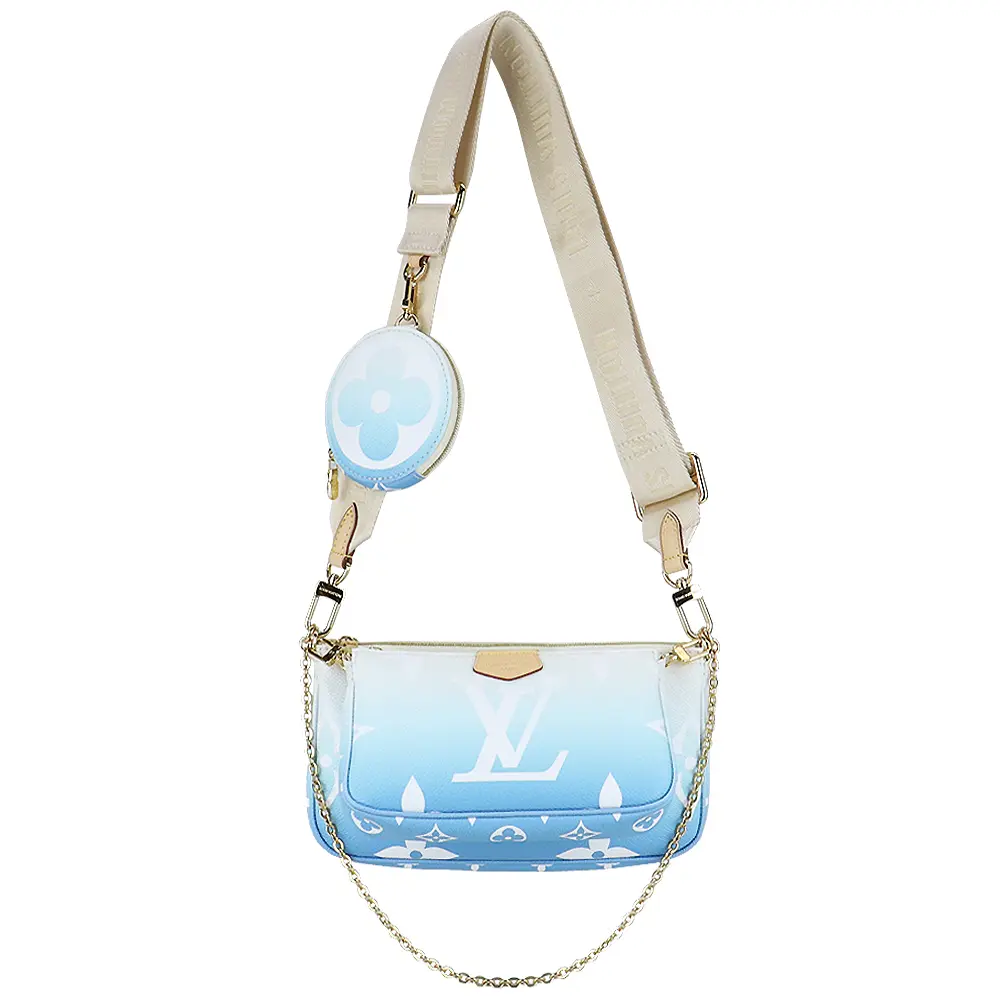 Louis Vuitton multi pochette accessoires漸層混合式斜背袋(藍色) /平行輸入