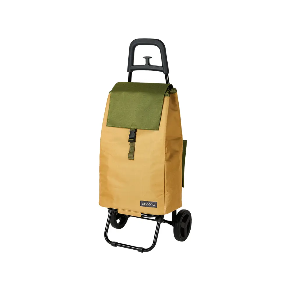日本cocoro 雙色系列保溫保冷摺疊購物車-40L/ 黃綠