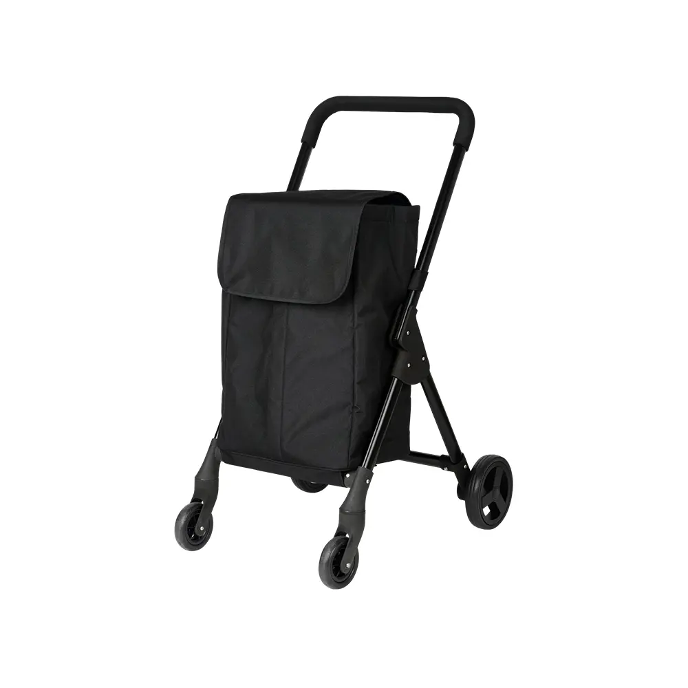 日本cocoro OPEN FRONT 前推式保溫保冷四輪摺疊購物車-35L/ 時尚黑