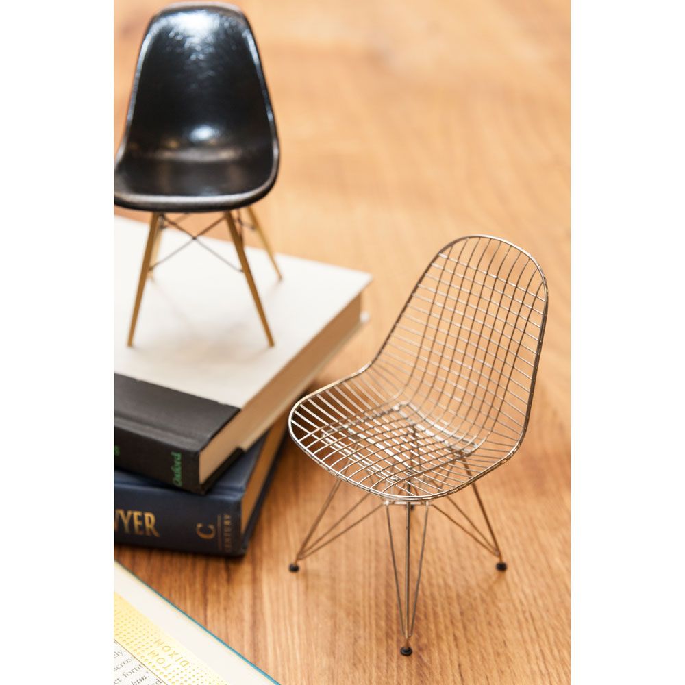 北歐櫥窗/Vitra Design Museum 迷你收藏模型／DKR Wire Chair 銀絲編織椅