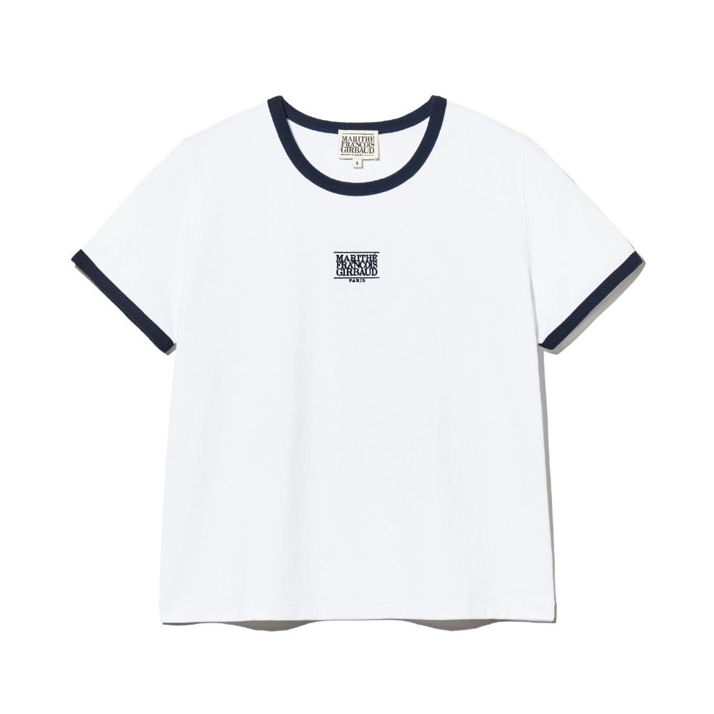 MARITHÉ FRANÇOIS GIRBAUD W CLASSIC LOGO RINGER TEE 女款 撞色滾邊合身短袖T恤 白色white/ S