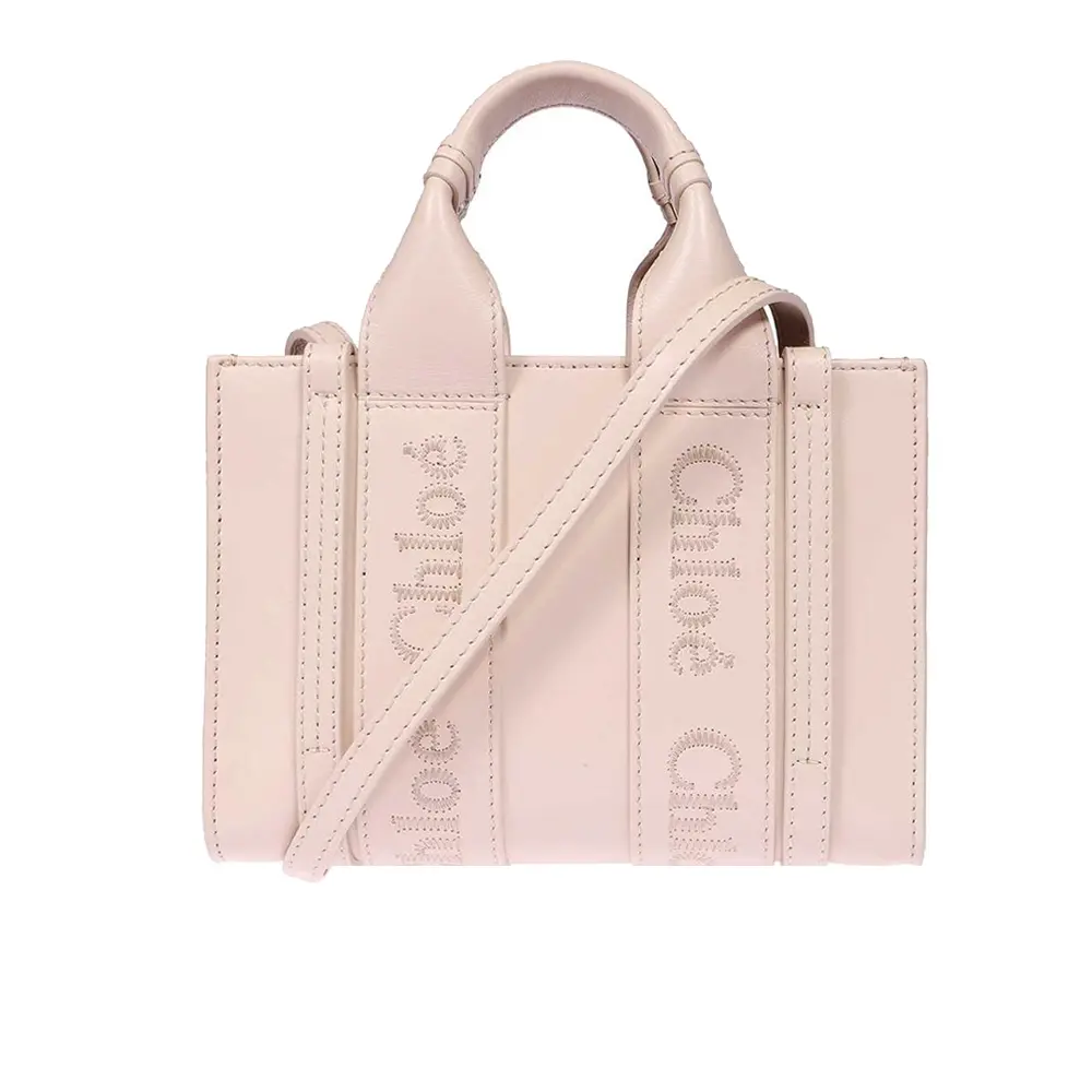 Chloe Woody tote bag 新款皮革兩用托特包(迷你/粉色) /平行輸入