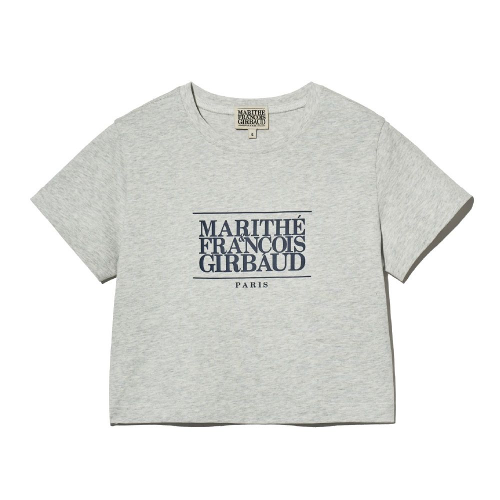 MARITHÉ FRANÇOIS GIRBAUD/ W CLASSIC LOGO CROP TEE 女款 經典短版T恤 淺麻灰light heather gray/ M