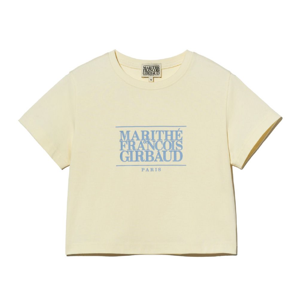 MARITHÉ FRANÇOIS GIRBAUD/ W CLASSIC LOGO CROP TEE 女款 經典短版T恤 奶油色cream/ M