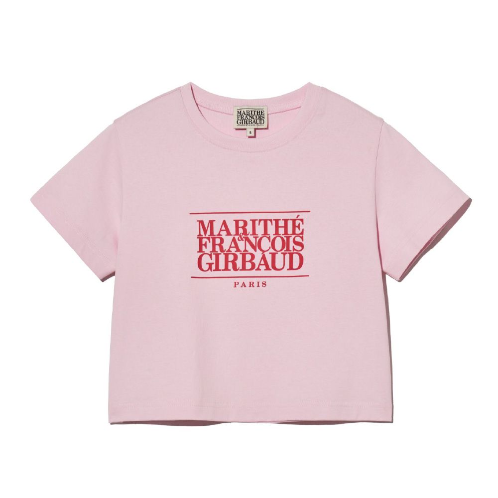 MARITHÉ FRANÇOIS GIRBAUD/ W CLASSIC LOGO CROP TEE 女款 經典短版T恤 淺粉紅baby pink/ M