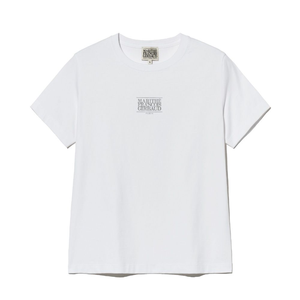 MARITHÉ FRANÇOIS GIRBAUD/ W SMALL CLASSIC LOGO TEE 女款 銀灰刺繡短袖T恤 白色white/ M