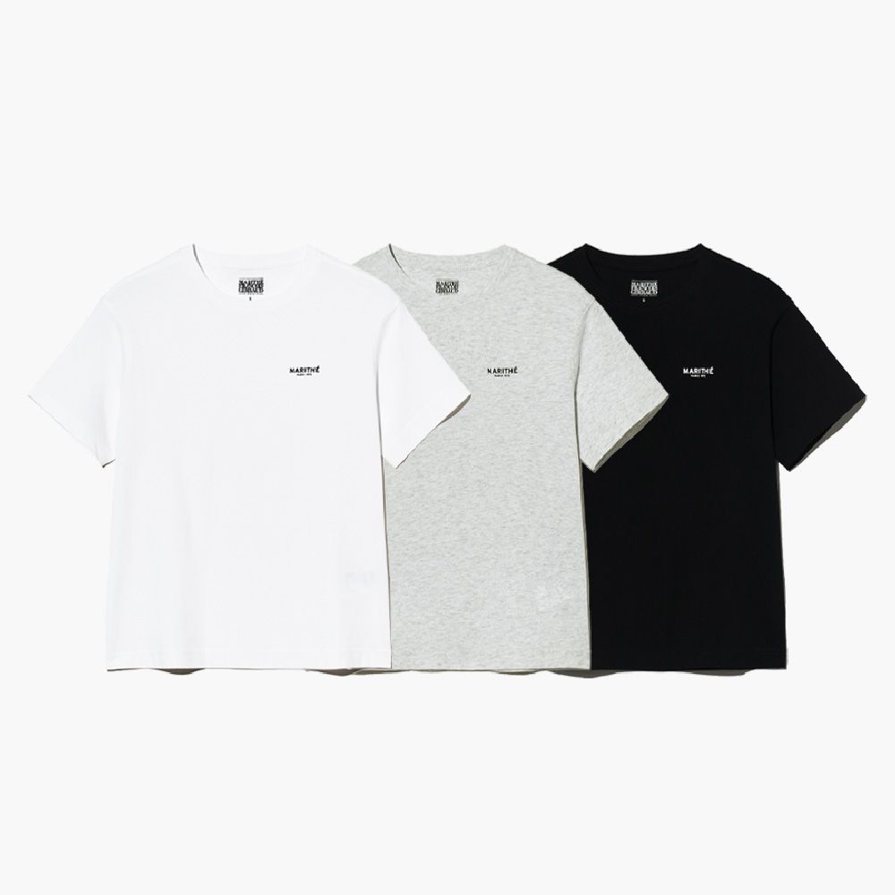 MARITHÉ FRANÇOIS GIRBAUD/ W 3PACK SMALL REGULAR LOGO TEE 女款 三件組基本款T恤 (白/灰/黑)mix/ S