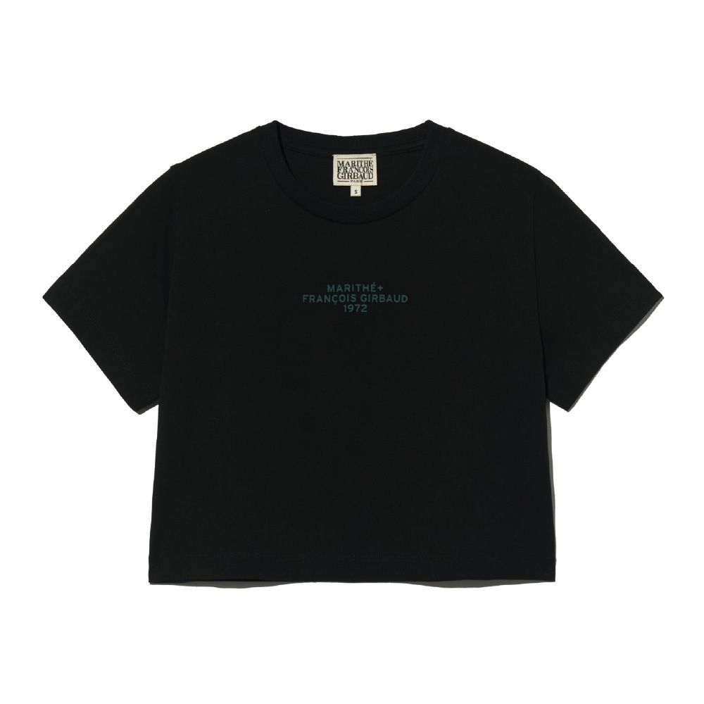 MARITHÉ FRANÇOIS GIRBAUD/ W LETTERING CROP TEE 女款 字母標誌短版T恤 黑色black/ S