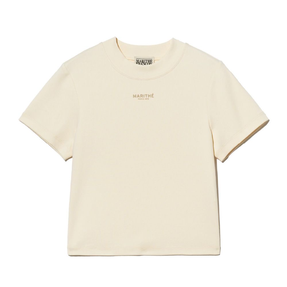 MARITHÉ FRANÇOIS GIRBAUD/ W MOCK NECK CROP TEE 女款 半高領短版T恤 象牙白ivory/ S