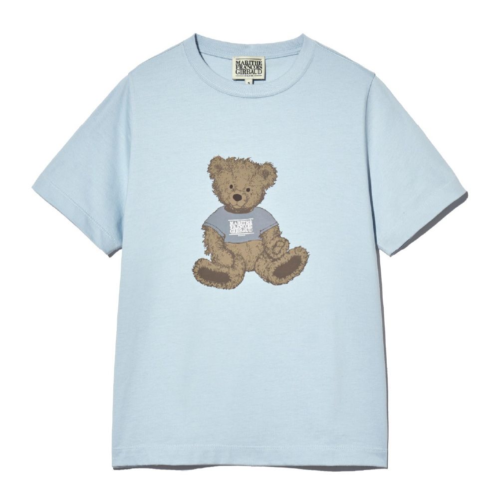 MARITHÉ FRANÇOIS GIRBAUD/ W DOODLE BEAR TEE 女款 塗鴉小熊經典短袖T恤 淺霧藍ice blue/ S