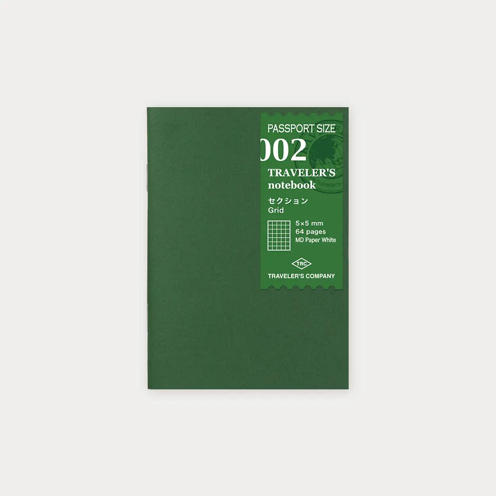日本 TRAVELER'S COMPANY TRAVELER'S notebook 002 旅人手帳內頁/ Passport Size/ MD/ 方眼