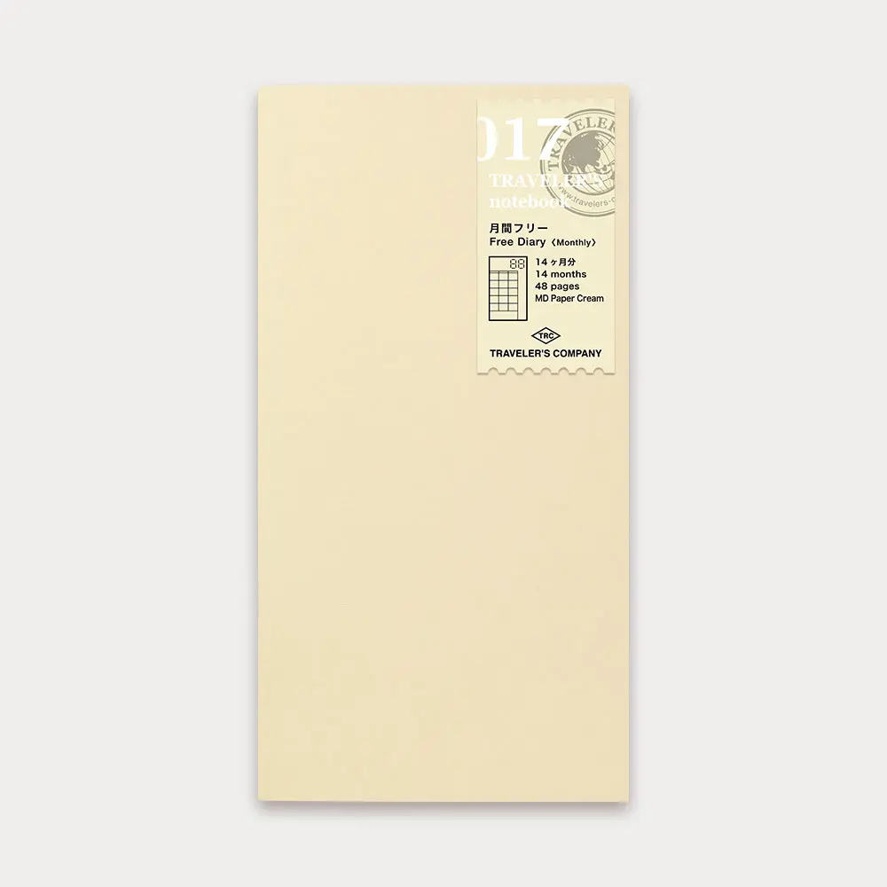 日本 TRAVELER'S COMPANY TRAVELER'S notebook 017 旅人手帳自填式月間手帳
