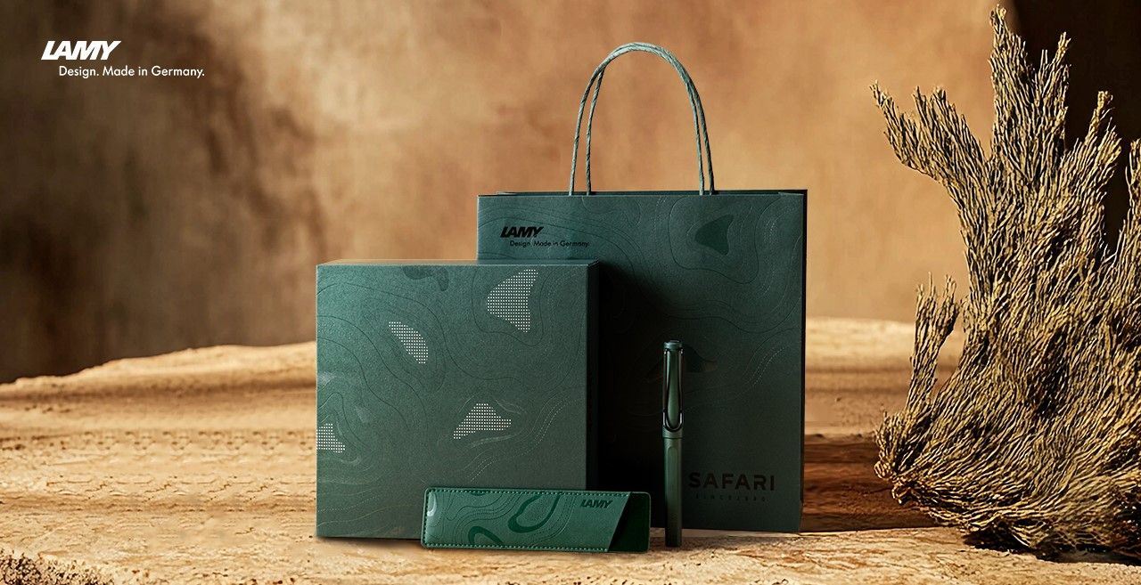 LAMY Safari狩獵系列Matt Green星綠鋼珠筆筆套禮盒