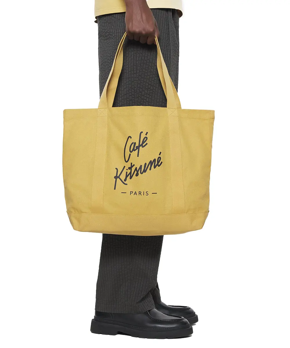 CAFÉ KITSUNÉ 芝麻色手繪LOGO購物袋