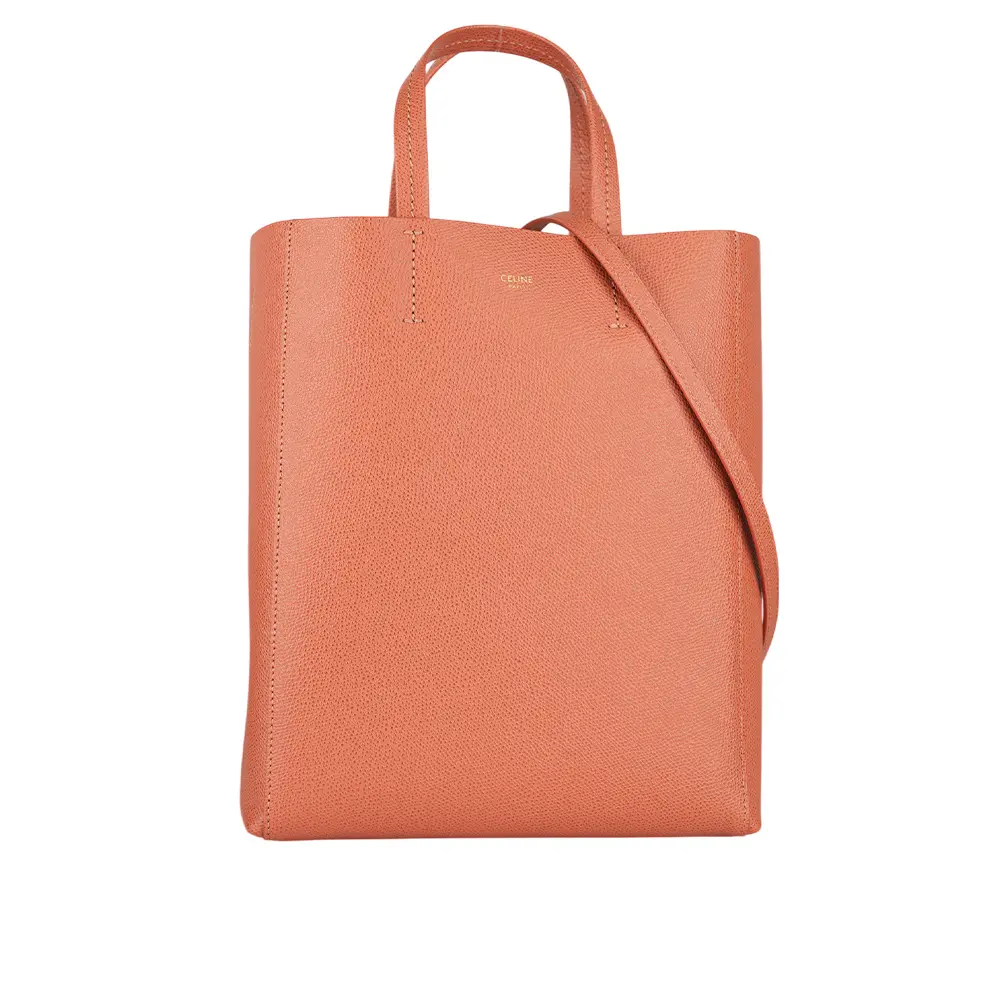 【CELINE】小型牛皮cabas手提/斜背二用包(荔枝粉)/ 平行輸入