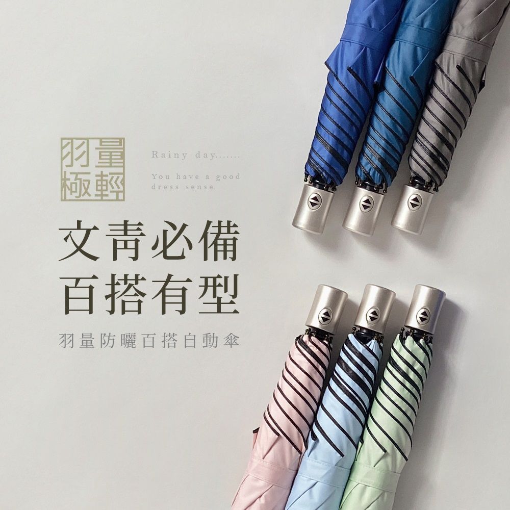 【雨之情】羽量防曬百搭自動傘/ 天空藍