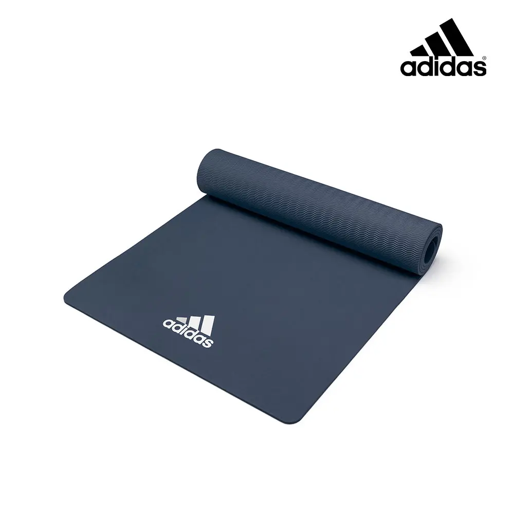 adidas 愛迪達 輕量波紋瑜珈墊-8mm (曬圖藍)