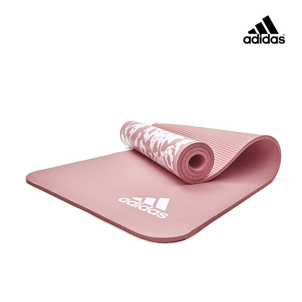 adidas 愛迪達 紮染防滑瑜珈墊-10mm (煙燻粉) 附贈背帶 運動墊 健身墊 訓練墊 跳繩墊 超慢跑墊