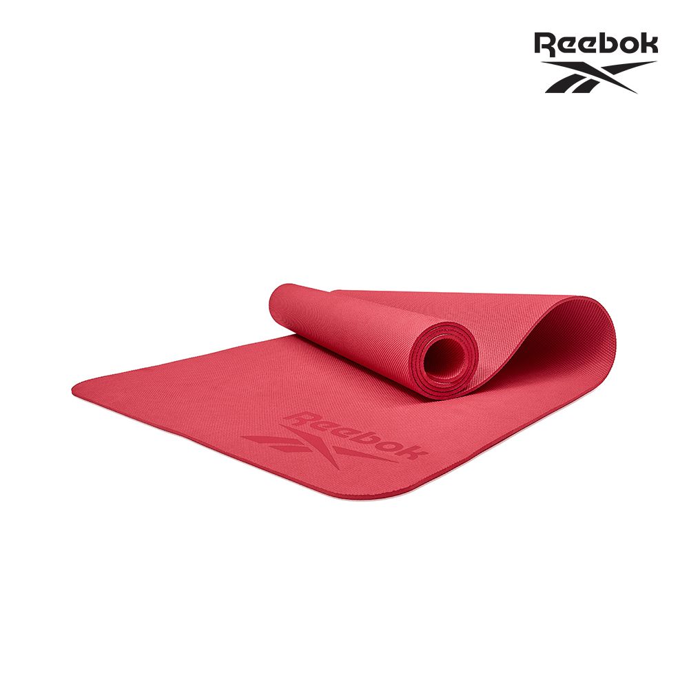 Reebok 銳步 環保菱紋瑜珈墊-4mm (莓果紅) 運動墊 健身墊 訓練墊 跳繩墊 超慢跑墊