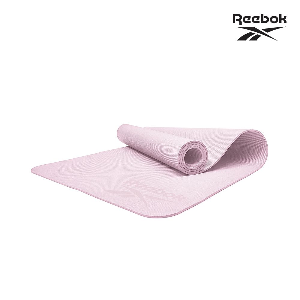 Reebok 銳步 環保菱紋瑜珈墊-4mm (淡雅粉) 運動墊 健身墊 訓練墊 跳繩墊 超慢跑墊