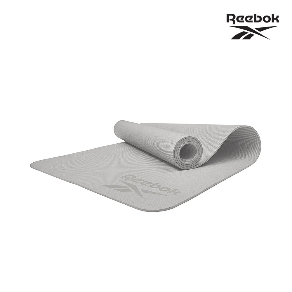 Reebok 銳步 環保菱紋瑜珈墊-4mm (岩石灰) 運動墊 健身墊 訓練墊 跳繩墊 超慢跑墊