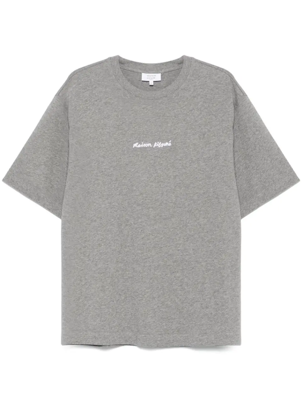 MAISON KITSUNÉ 靜謐灰刺繡字母LOGO寬鬆短TEE_男/中性/ S