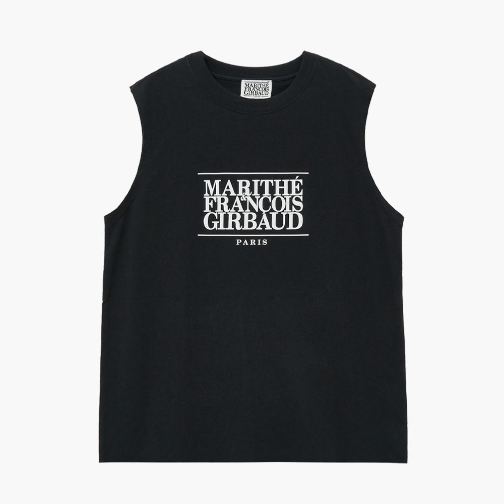 MARITHÉ FRANÇOIS GIRBAUD/ CLASSIC LOGO SLEEVELESS 中性款 經典印花無袖背心 黑色black/ S