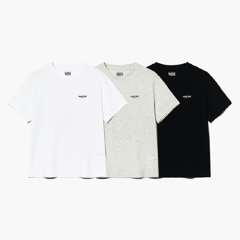 MARITHÉ FRANÇOIS GIRBAUD/ 3PACK SMALL REGULAR LOGO TEE 中性款 三件組基本款T恤（白／灰／黑）mix/ XL