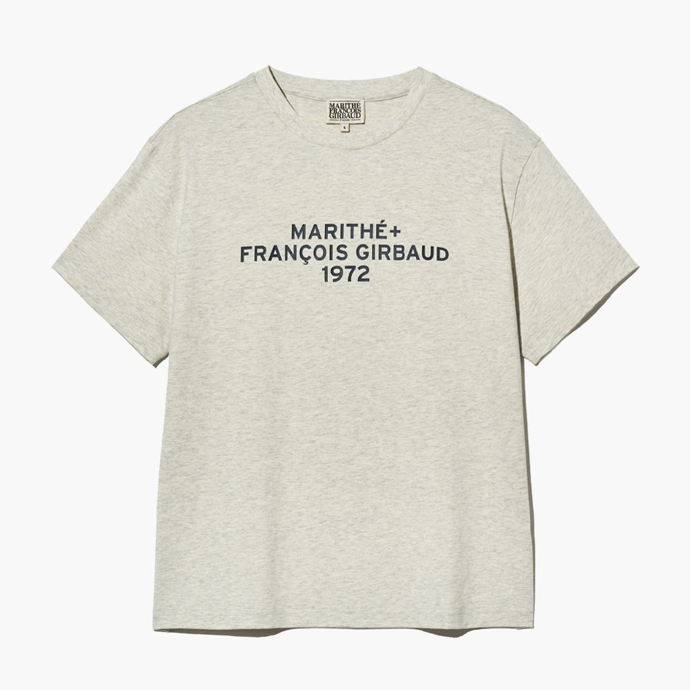 MARITHÉ FRANÇOIS GIRBAUD/ LETTERING LOGO OVERSIZED TEE 中性款 字母印花寬版T恤 燕麥色oatmeal/ M