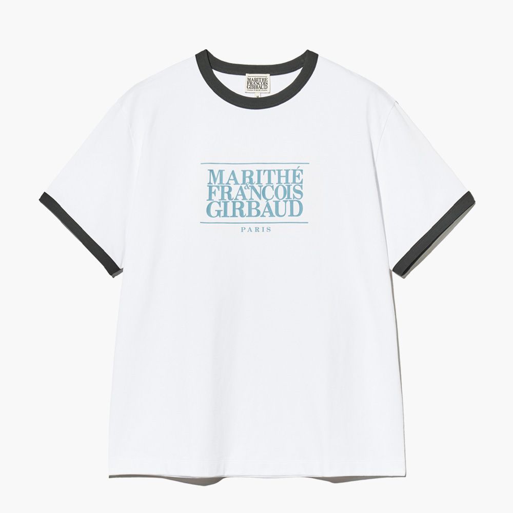 MARITHÉ FRANÇOIS GIRBAUD/ CLASSIC LOGO COLOR POINT TEE 中性款 經典LOGO配色滾邊短袖T恤 白色white/ S
