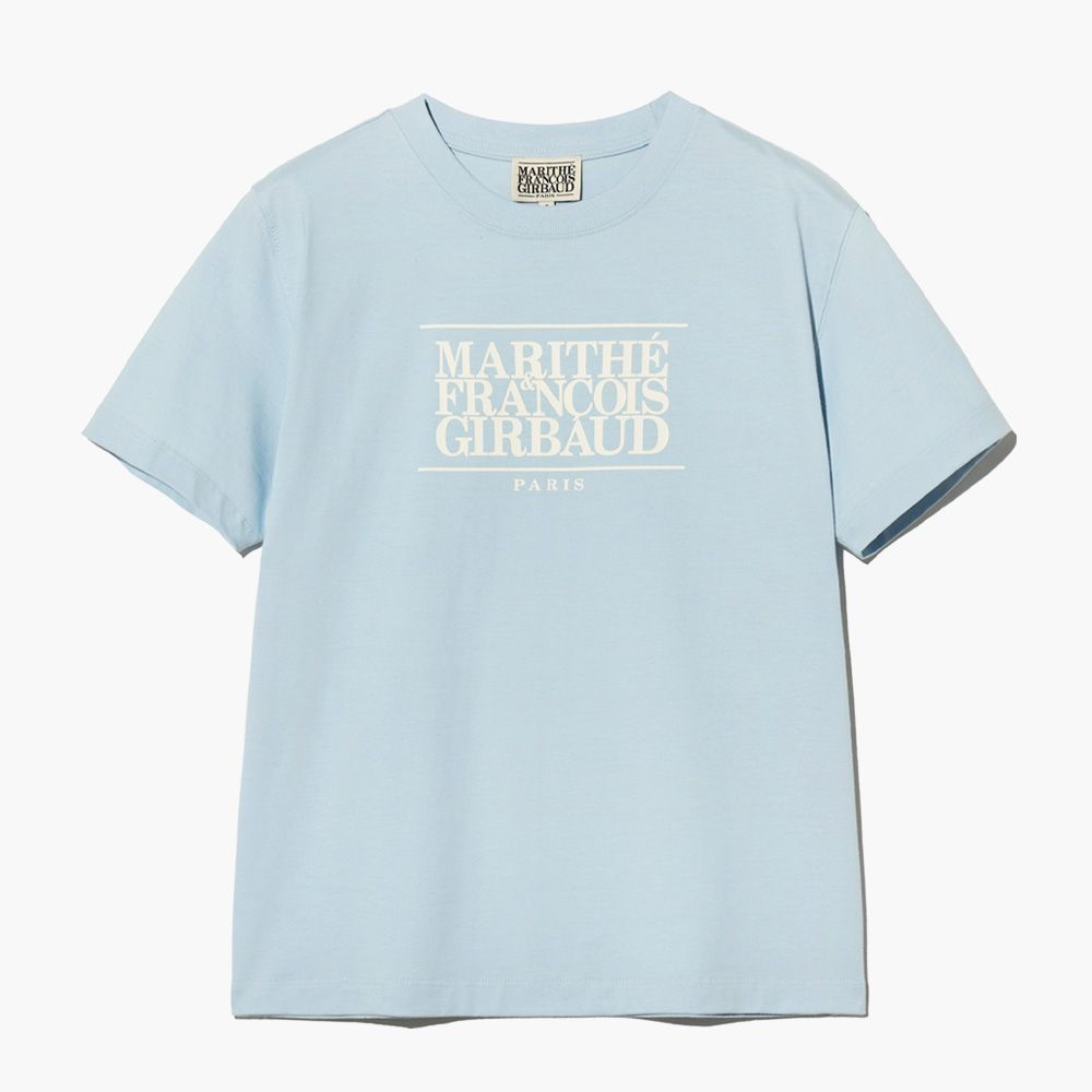 MARITHÉ FRANÇOIS GIRBAUD/ CLASSIC LOGO TEE 中性款 經典短袖T恤 淺霧藍ice blue/ M