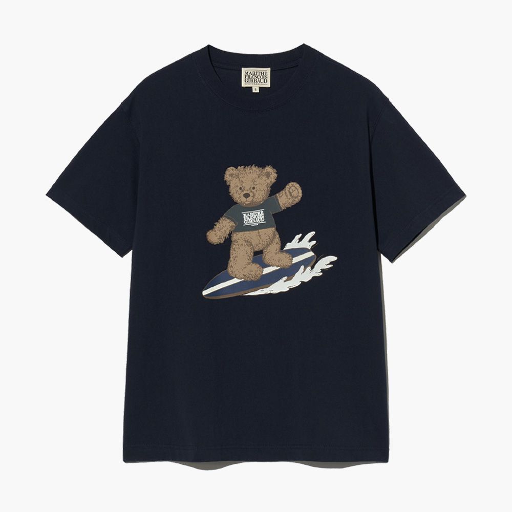 MARITHÉ FRANÇOIS GIRBAUD/ SURFING DOODLE BEAR TEE 中性款 衝浪小熊經典短袖T恤 深藍navy/ S