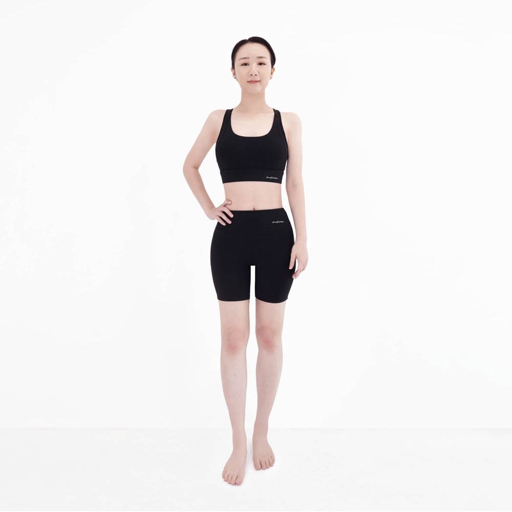 【Mukasa】FITNESS 運動蜜臀三分短褲 - MUK-23966/ 個性黑/ XL