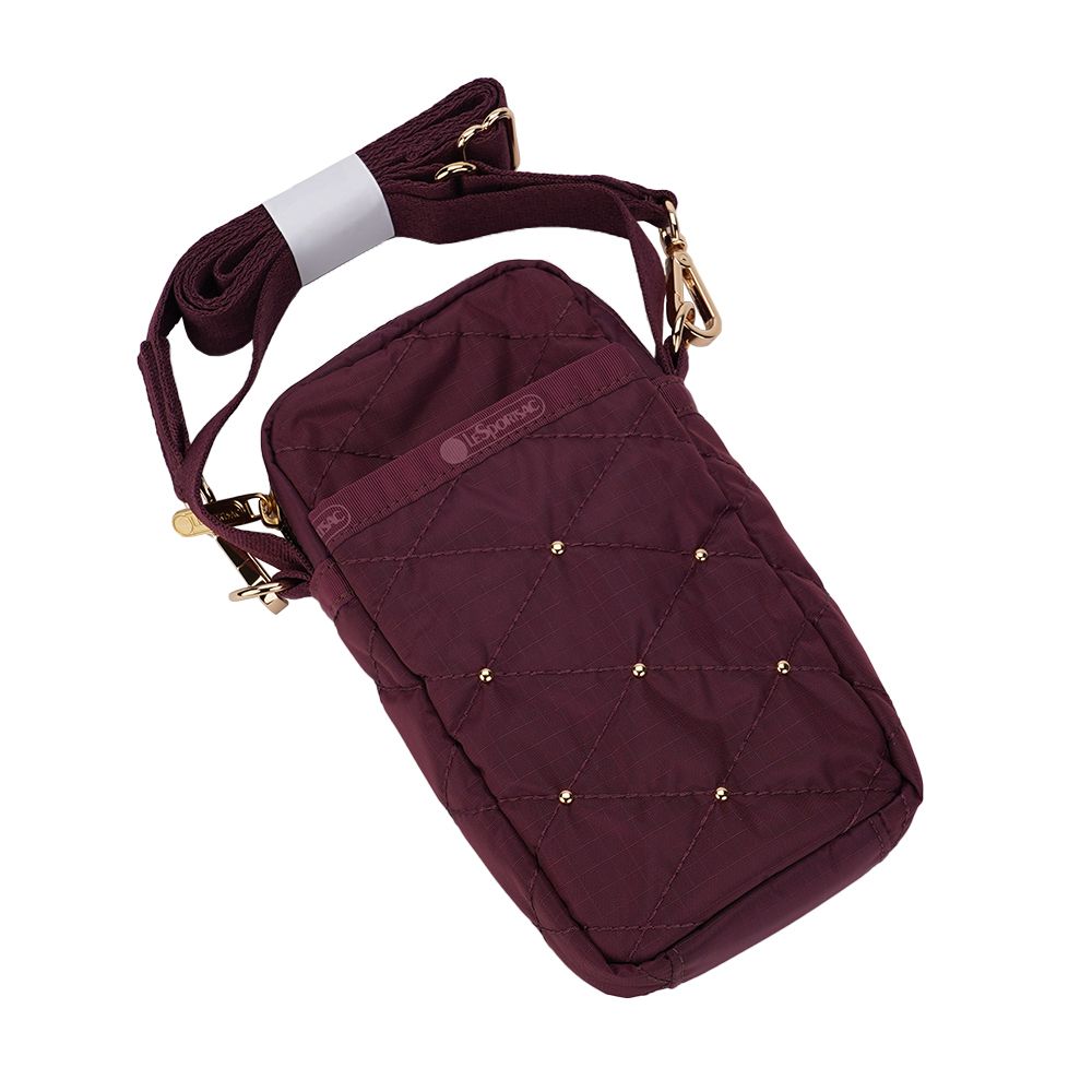 Lesportsac 迷你手機袋/ 紫紅菱形紋