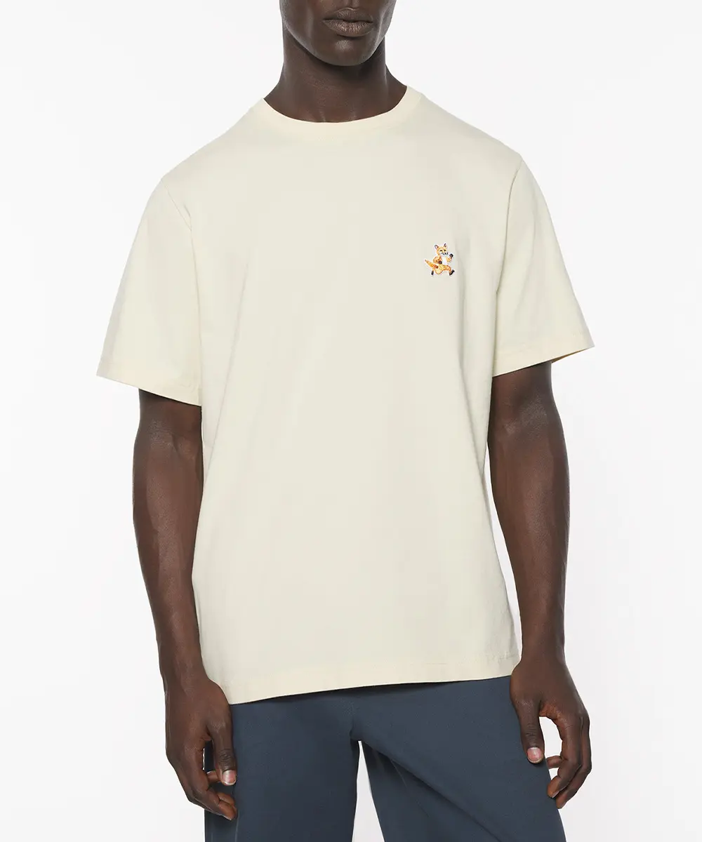 MAISON KITSUNÉ 暖石灰光速狐狸LOGO舒適短TEE_男/中性/ XS