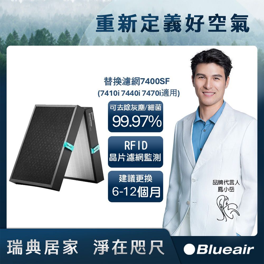Blueair 空氣清淨機替換濾網7400SF(7410i 7440i 7470i適用)
