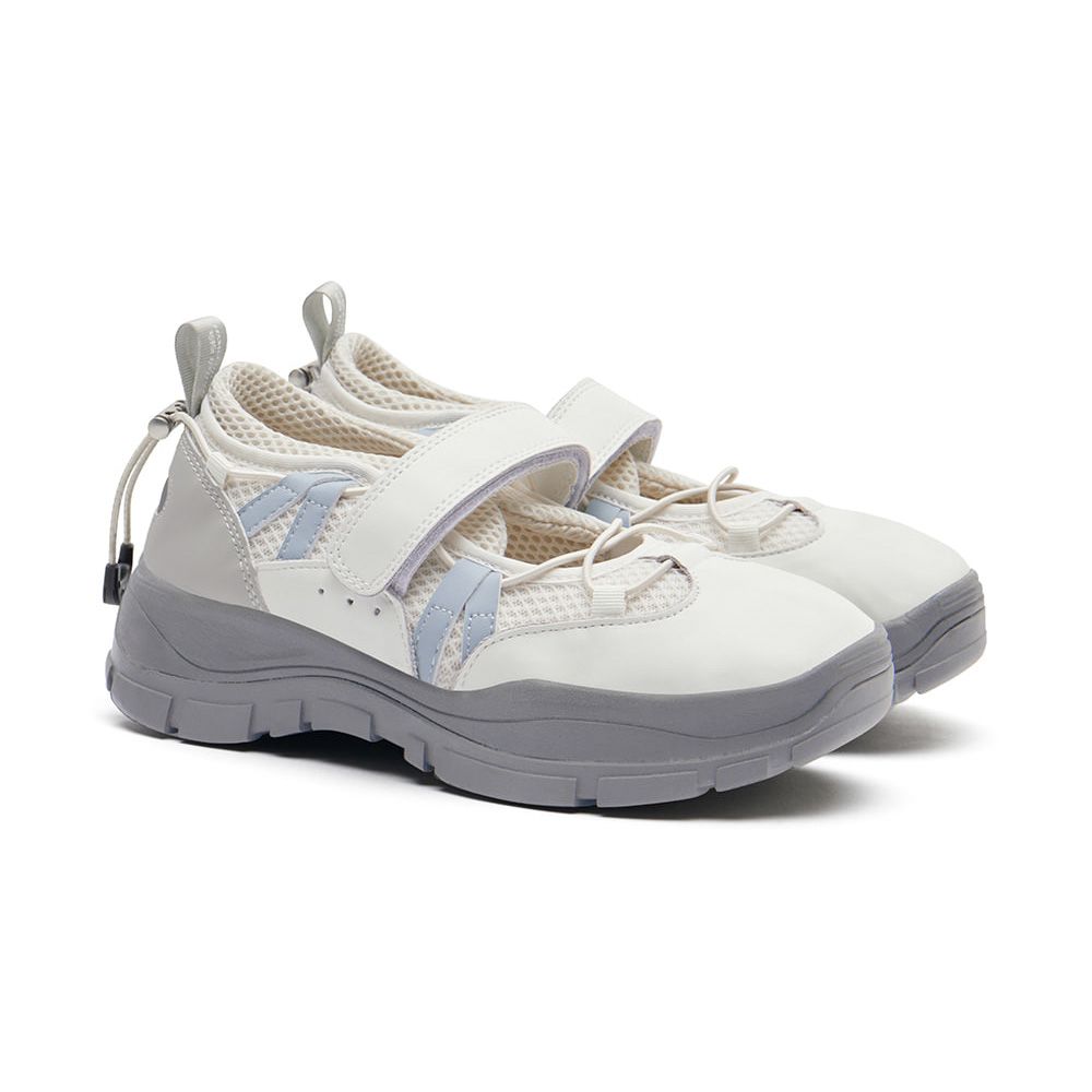 韓國 ROCKFISH BRYN VELCRO SNEAKERS(MESH) V2 女款 魔鬼氈厚底瑪莉珍鞋 四色/ 白色WHITE/ 24.5 cm