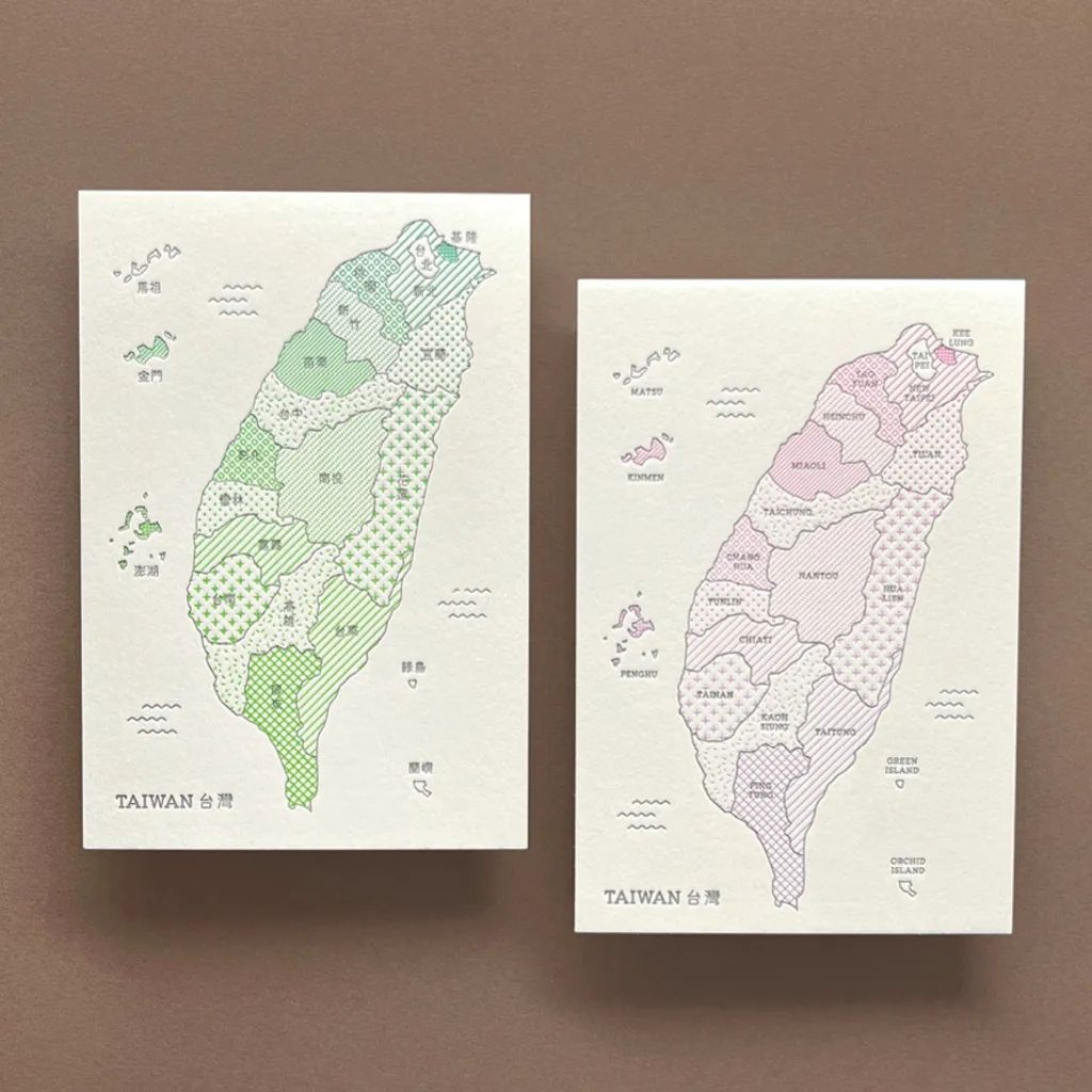 PAPERWORK活版印刷明信片/ 台灣地圖/ 中文