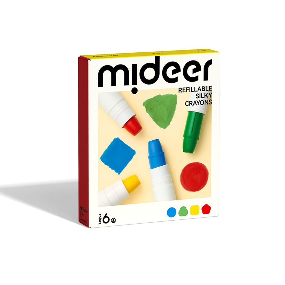 速乾可洗不髒手➤Mideer可洗式速乾絲綢蠟筆/ 6色