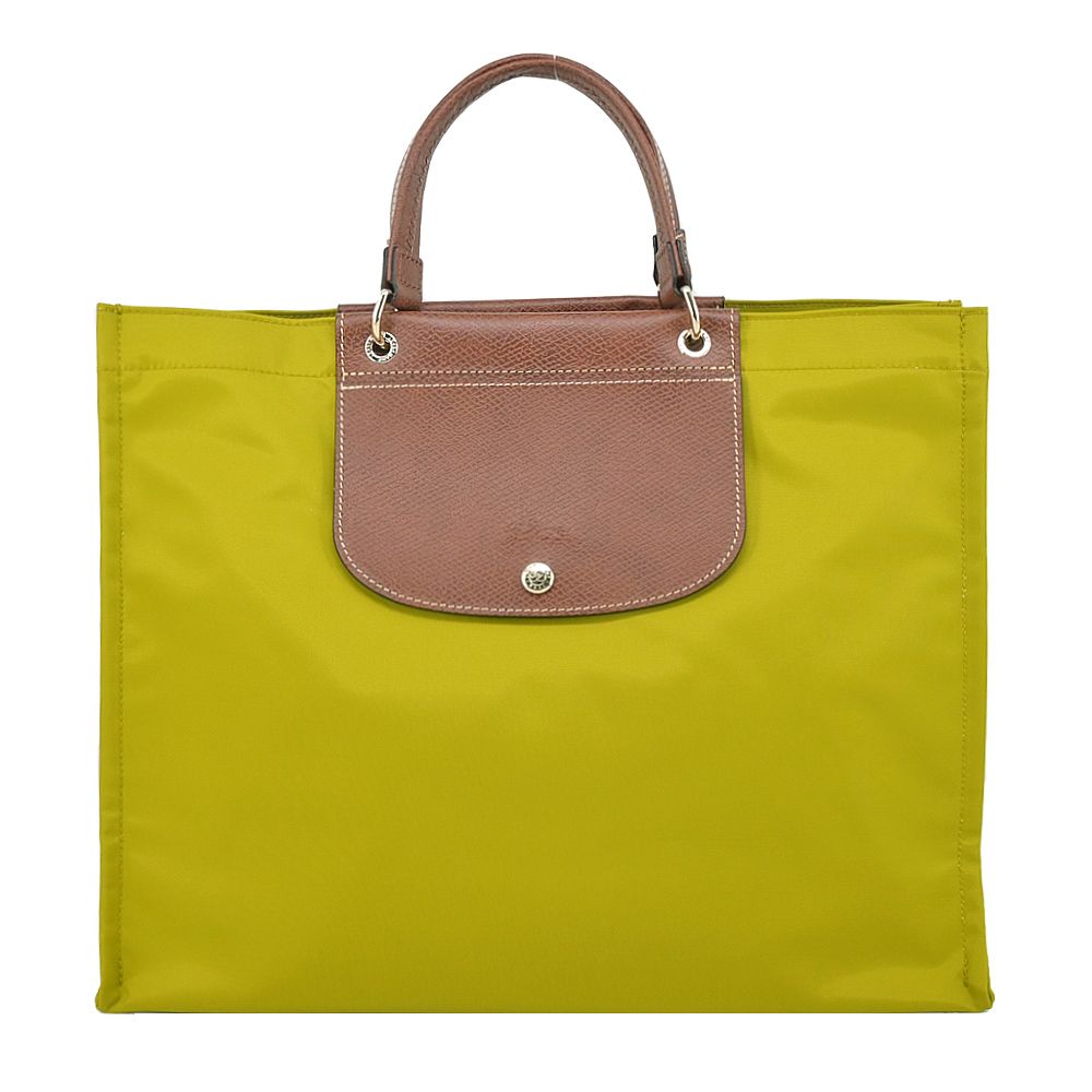 LONGCHAMP CABAS LONGCHAMP系列再生尼龍手提包(大/奇異果綠)/平行輸入