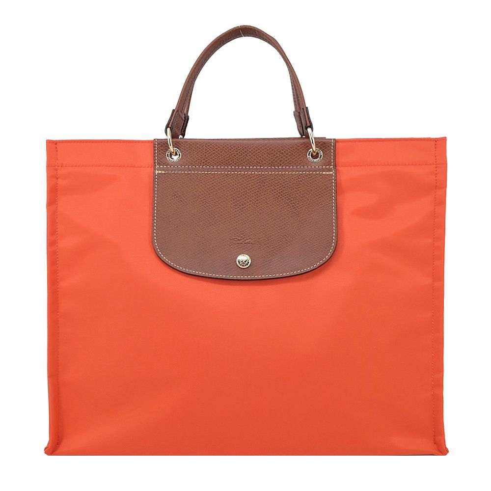 LONGCHAMP CABAS LONGCHAMP系列再生尼龍手提包(大/胡蘿蔔橘)/平行輸入