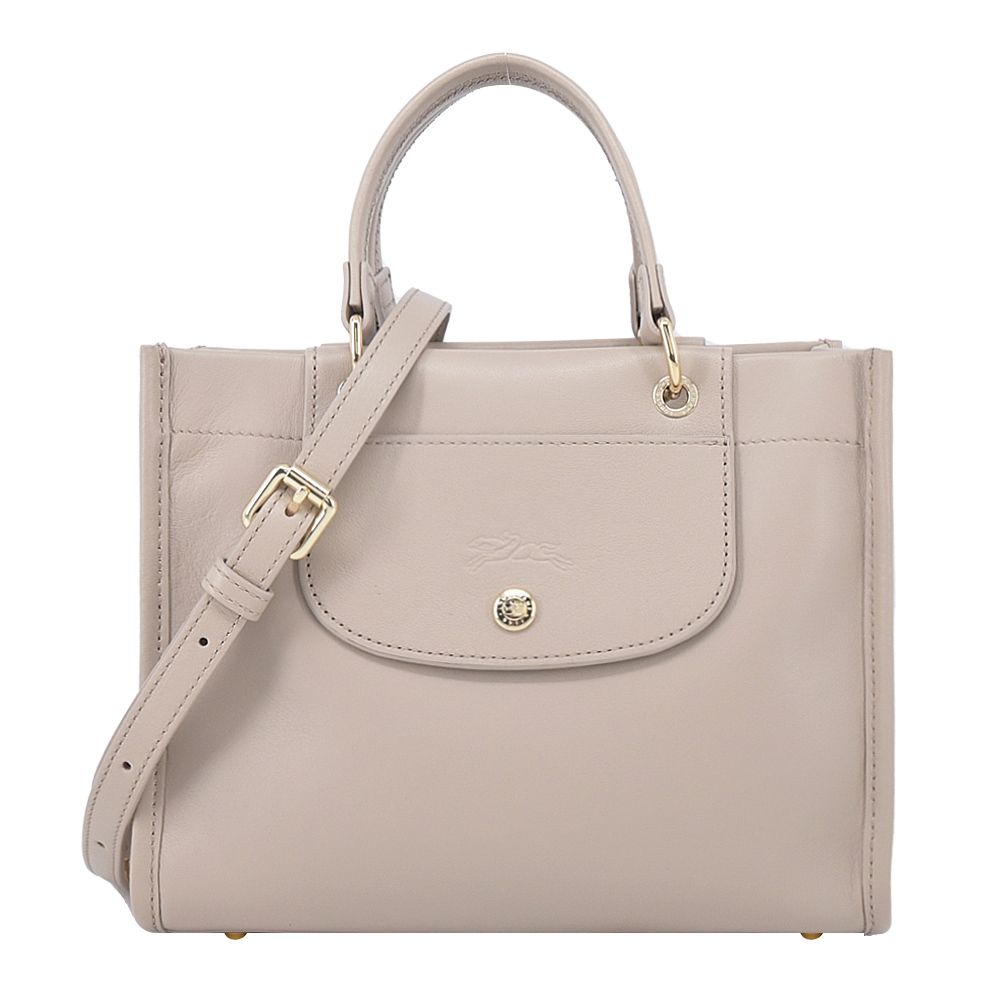 LONGCHAMP CABAS LONGCHAMP系列梅蒂斯羊皮手提/斜背兩用包(小/泥褐)/平行輸入