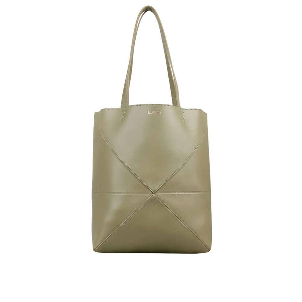 【LOEWE】Puzzle 亮面小牛皮摺疊托特包(尤加利綠)/ 平行輸入