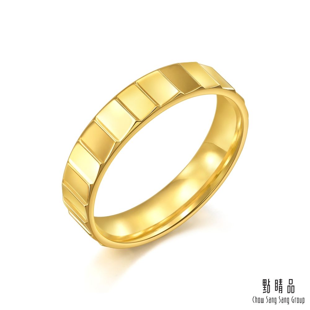 點睛品 炫亮幾何 黃金戒指_計價黃金 (港圍21)
