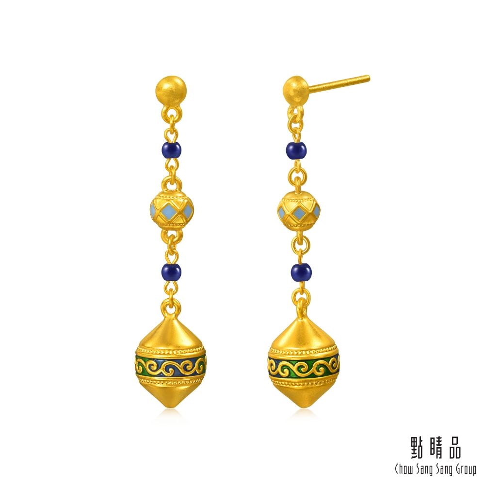 點睛品 凌冬之蔓 青金石黃金耳環 (一對)